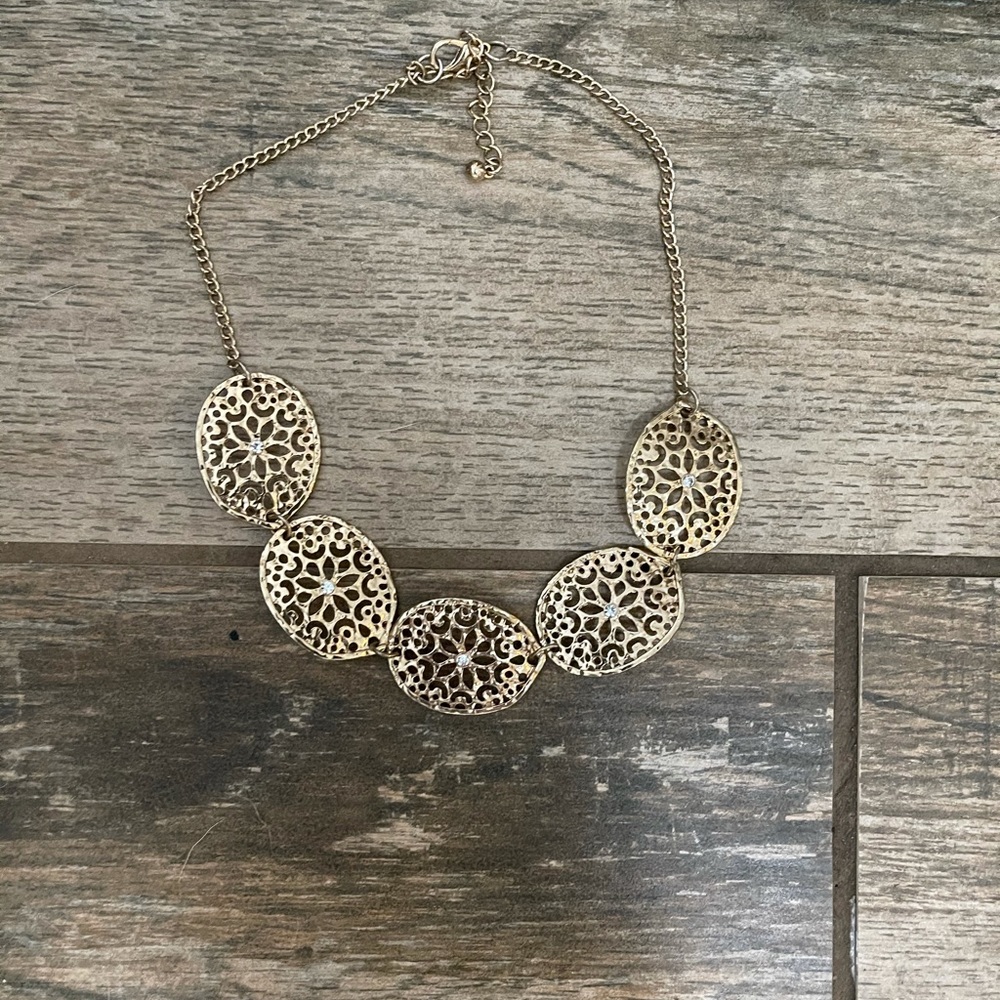 SOLD 3 for $10 Gold Collar Length Necklace